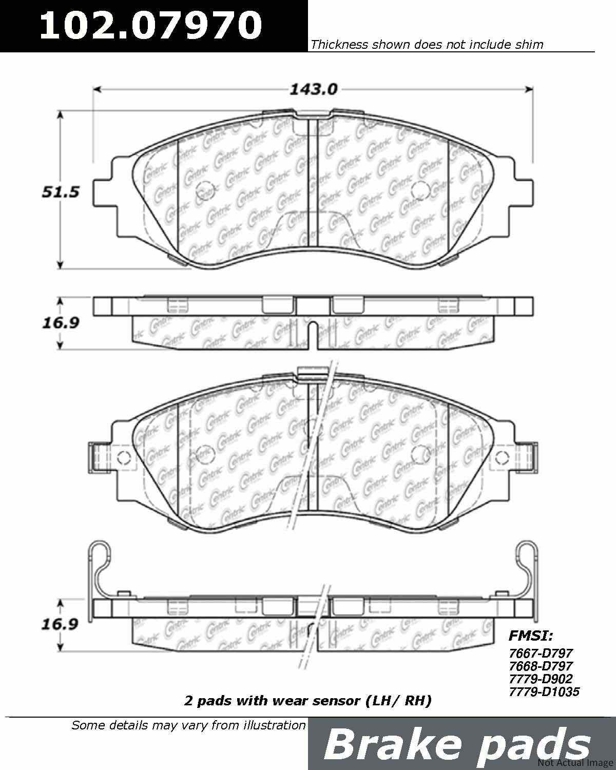 Stoptech Centric C-TEK Semi-Metallic Brake Pads w/Shims - Front 102.07970