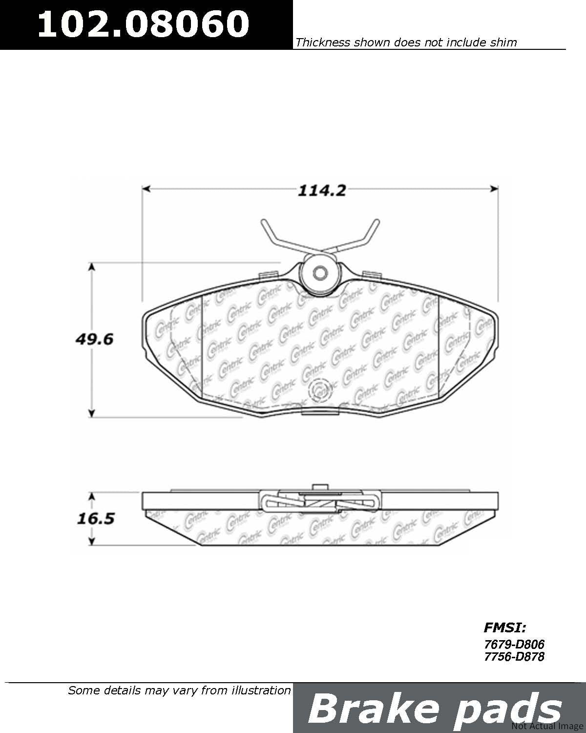 Stoptech Centric C-TEK Semi-Metallic Brake Pads w/Shims - Rear 102.08060