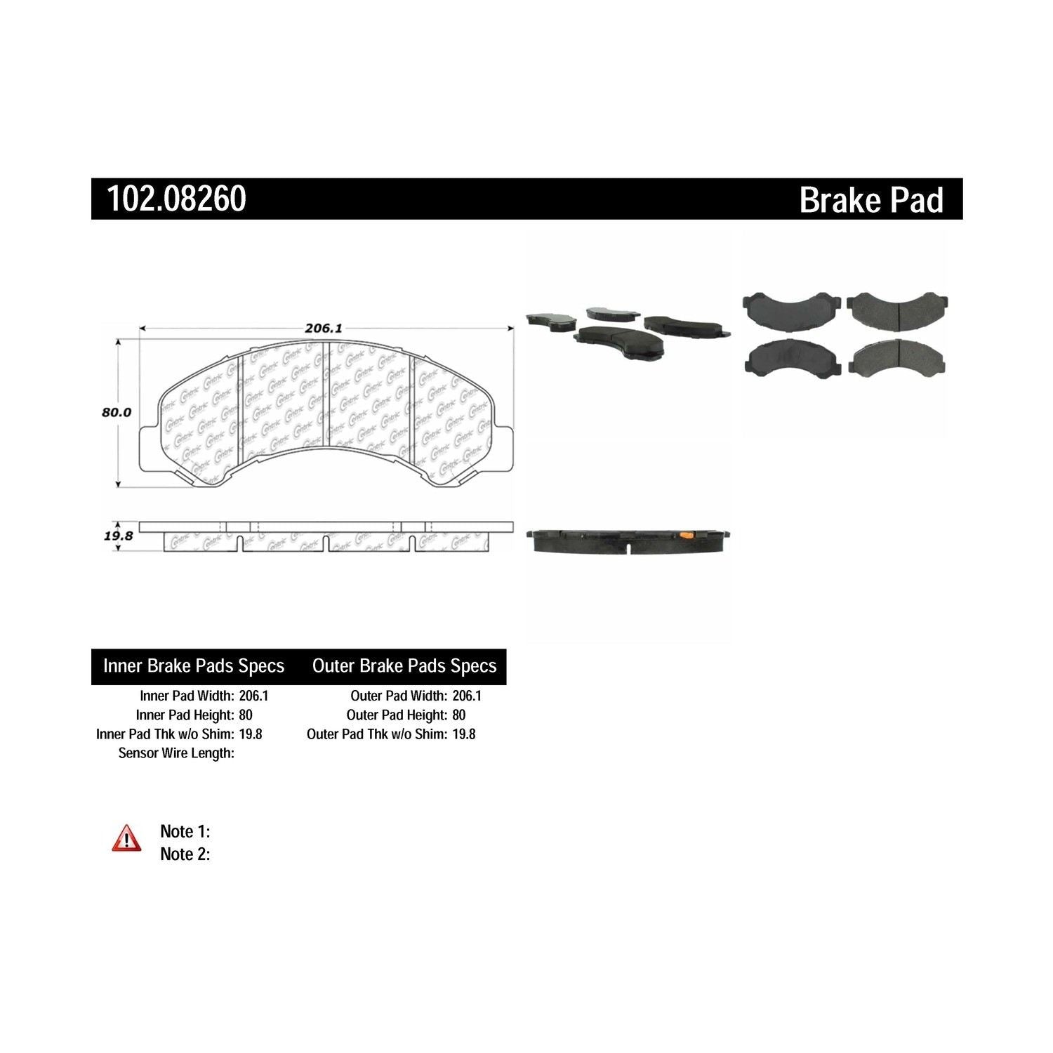 c-tek semi-metallic brake pads with shims  frsport 102.08260