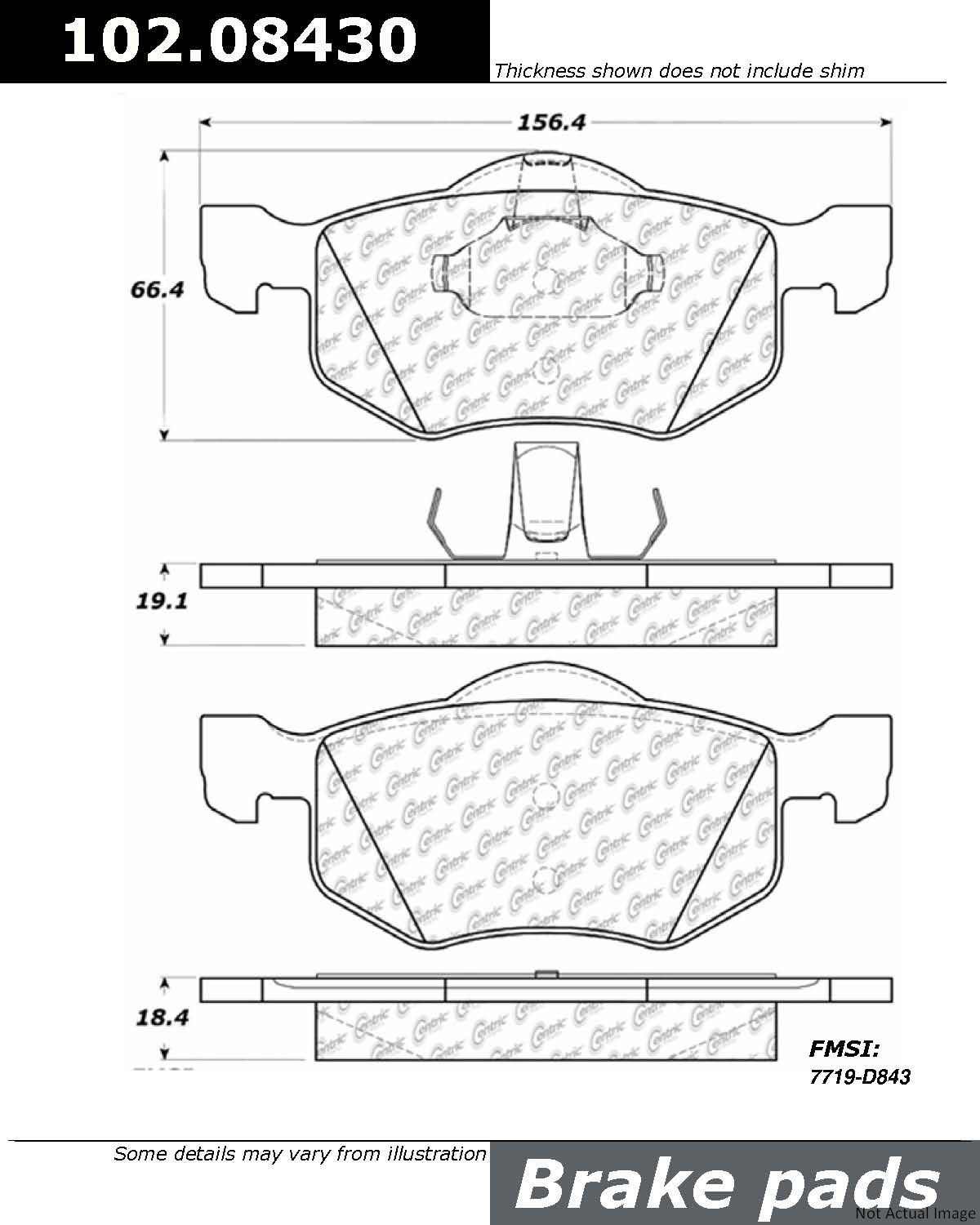 Stoptech Centric C-TEK Semi-Metallic Brake Pads w/Shims - Front 102.08430