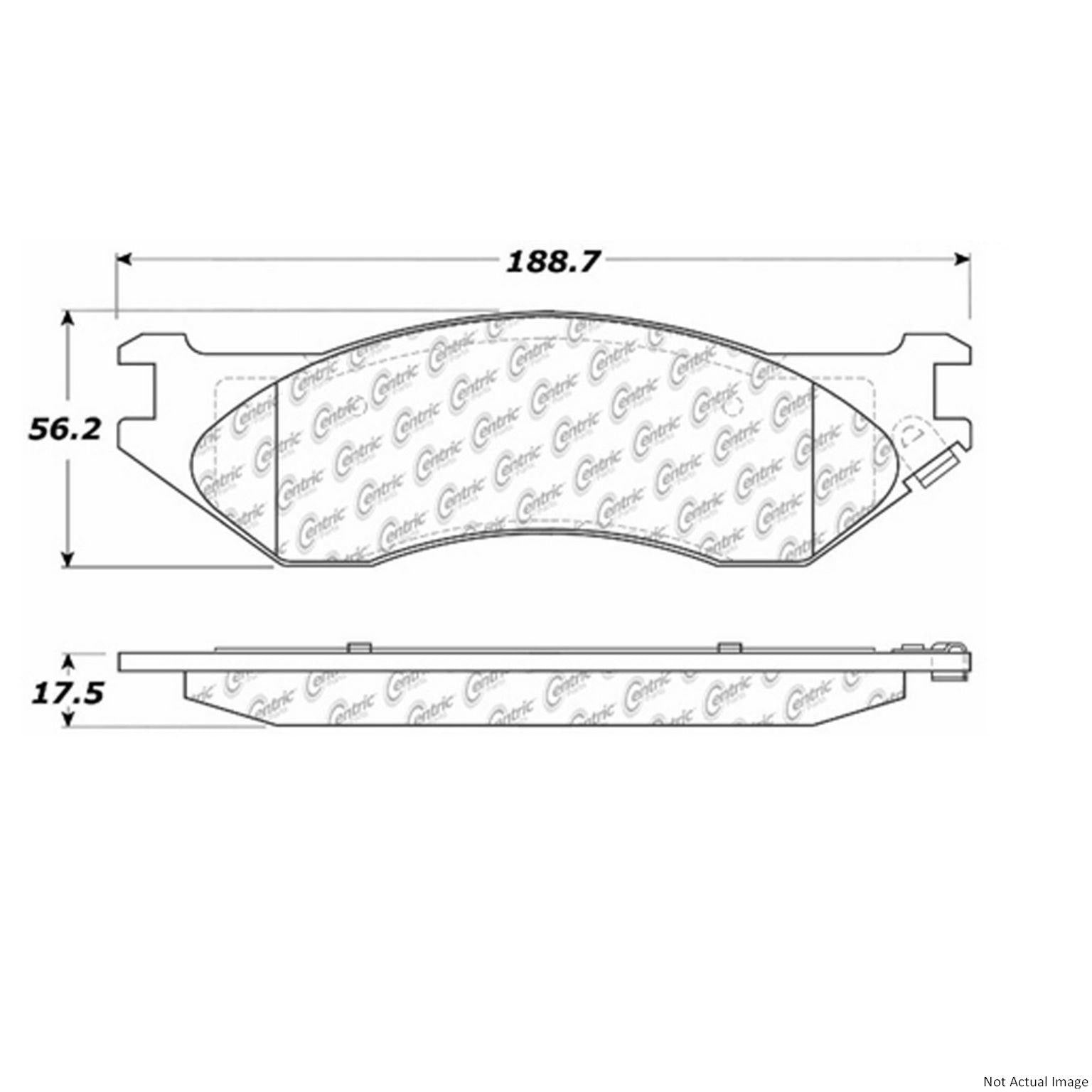 C-Tek Semi-Metallic Brake Pads with Shims  top view frsport 102.08970