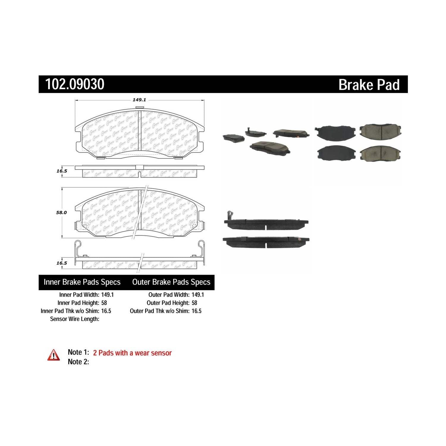 c-tek semi-metallic brake pads with shims  frsport 102.09030