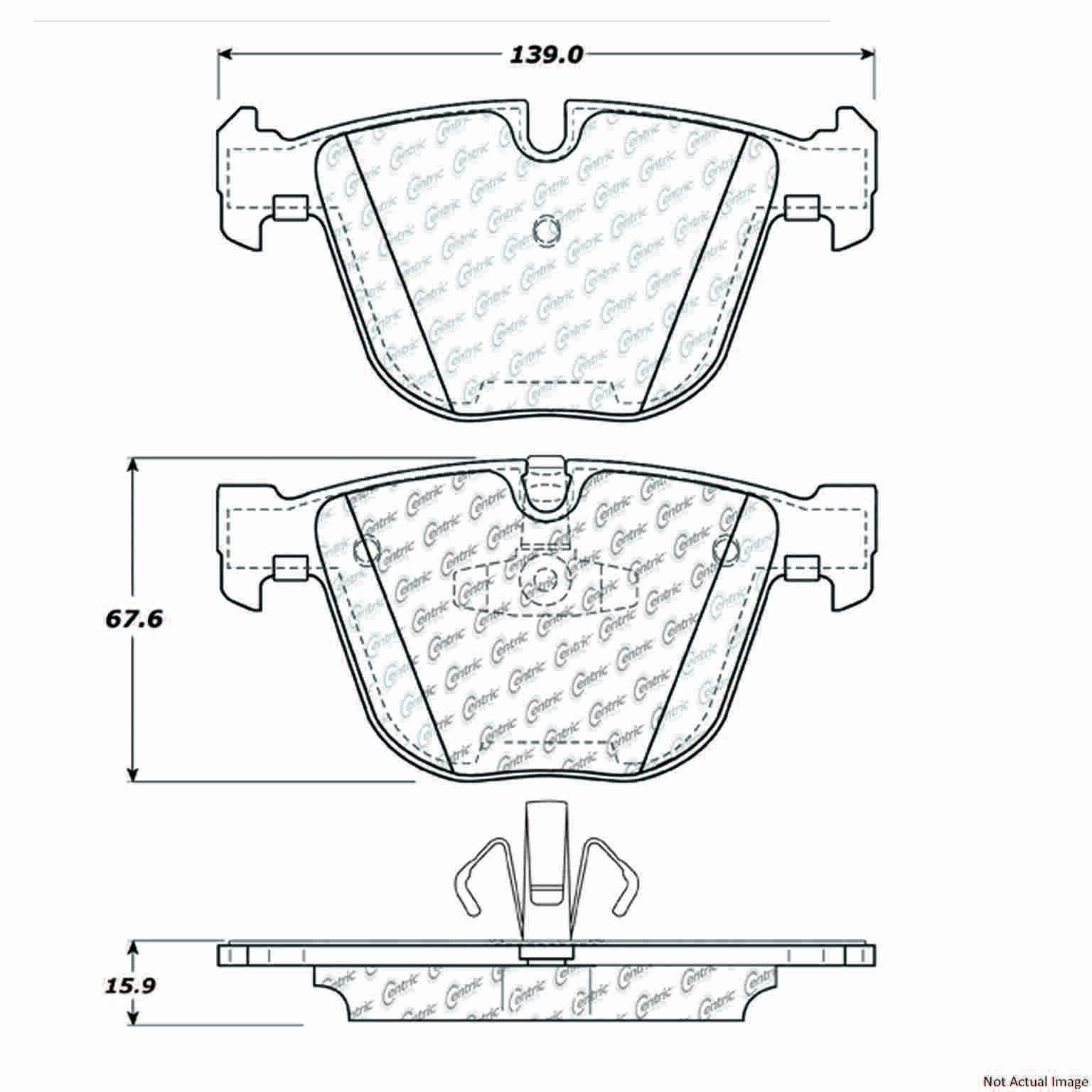 C-Tek Semi-Metallic Brake Pads with Shims  top view frsport 102.09191