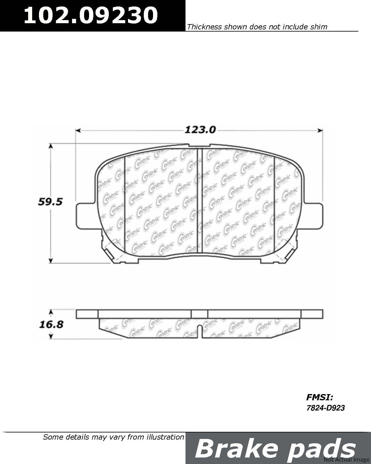 C-Tek Semi-Metallic Brake Pads with Shims  top view frsport 102.09230