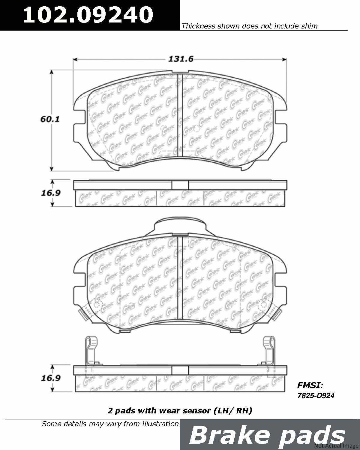 Stoptech Centric C-TEK Semi-Metallic Brake Pads w/Shims - Front 102.09240