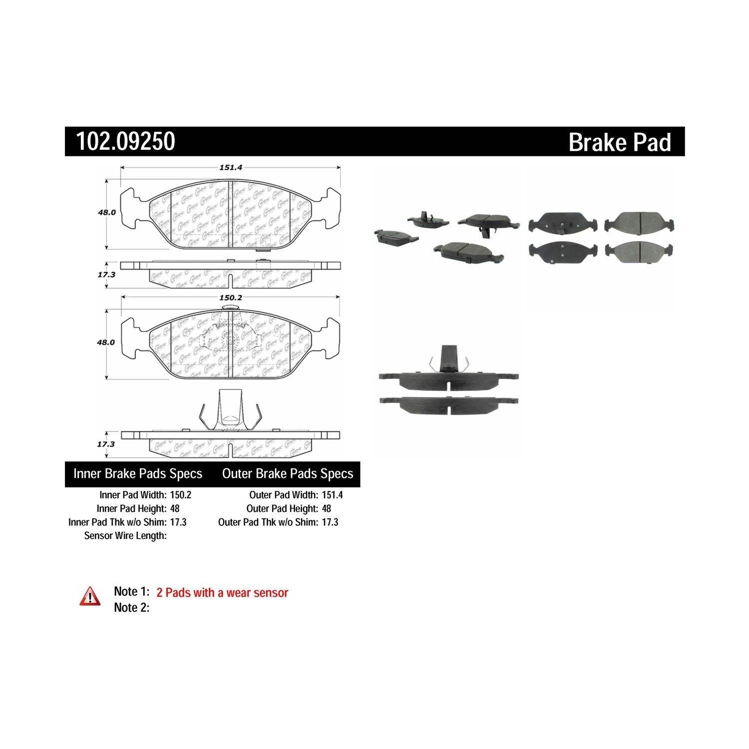 c-tek semi-metallic brake pads with shims  frsport 102.09250