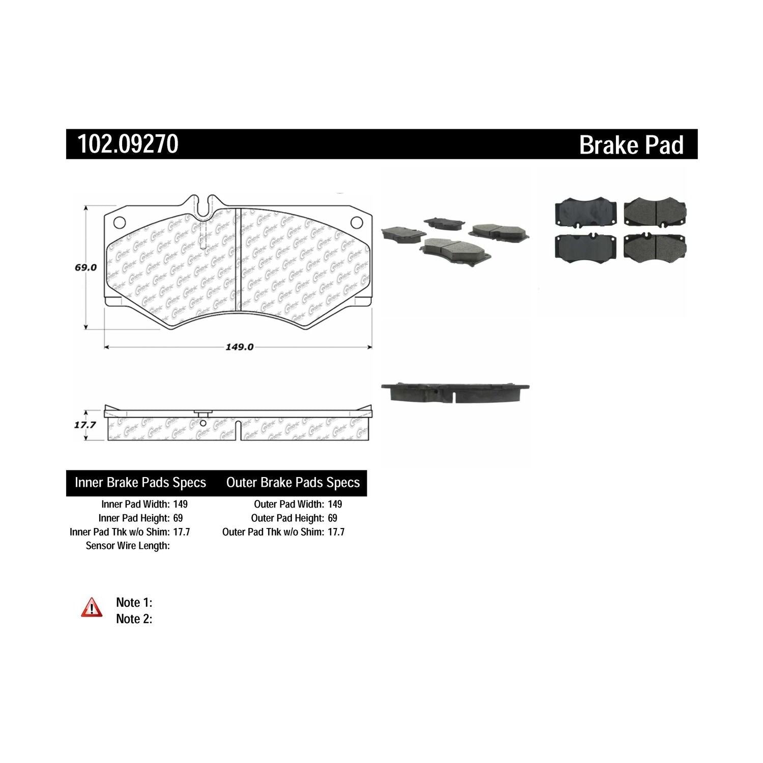 c-tek semi-metallic brake pads with shims  frsport 102.09270