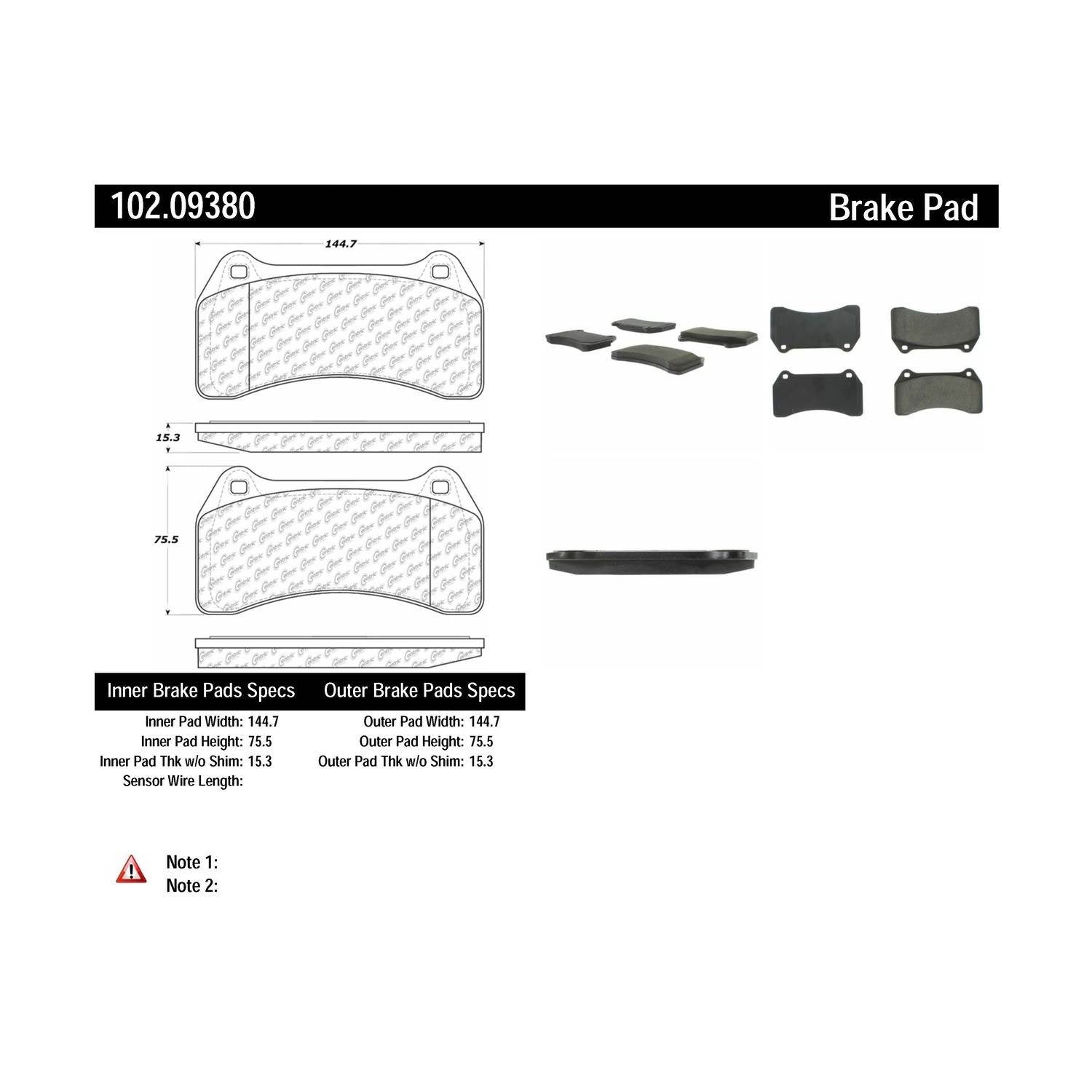 c-tek semi-metallic brake pads with shims  frsport 102.09380