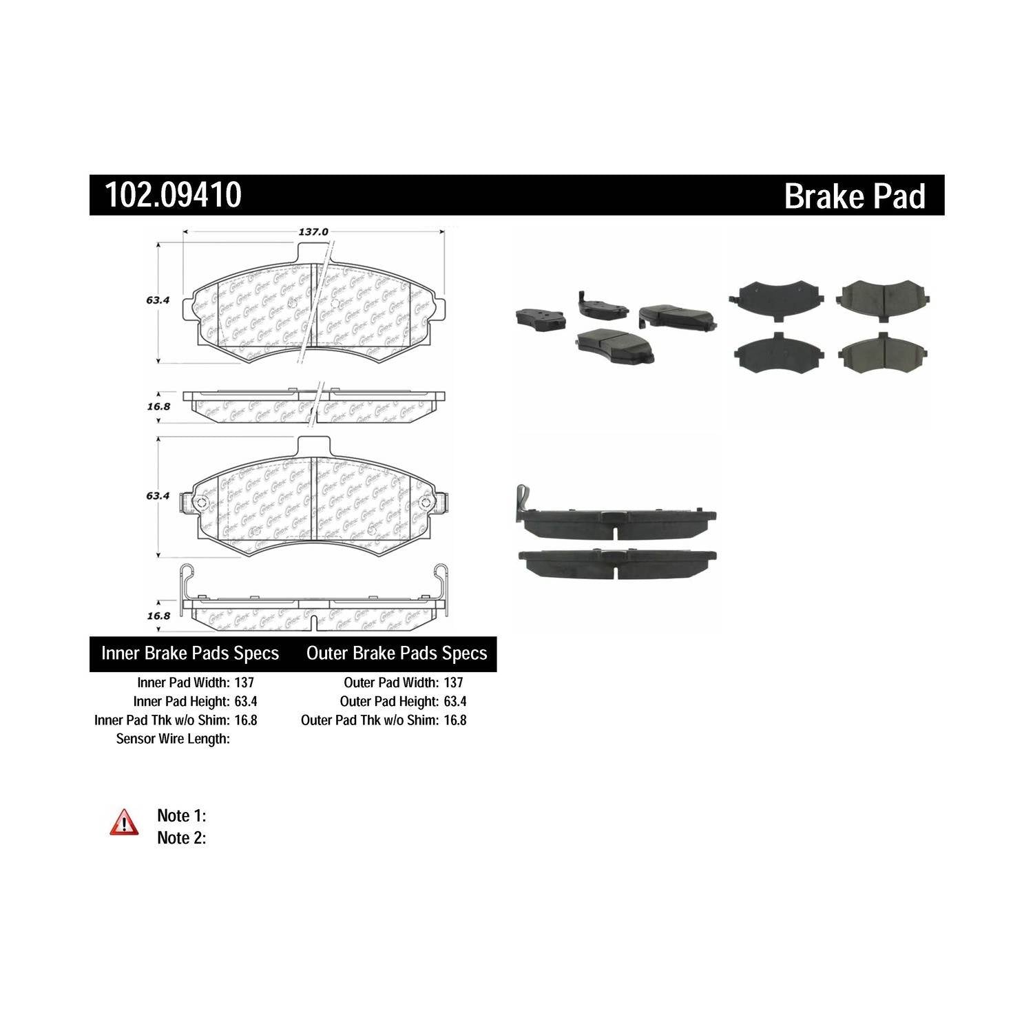 c-tek semi-metallic brake pads with shims  frsport 102.09410