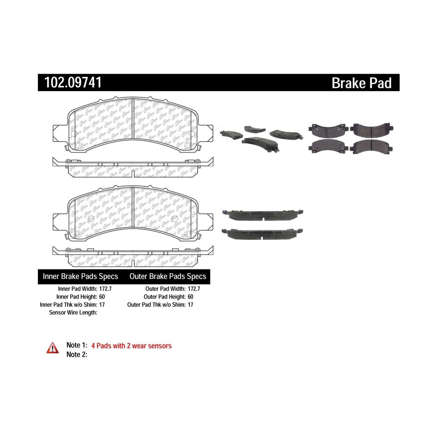 c-tek semi-metallic brake pads with shims  frsport 102.09741