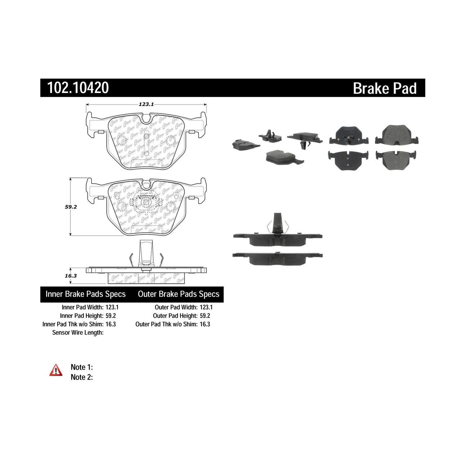 c-tek semi-metallic brake pads with shims  frsport 102.10420