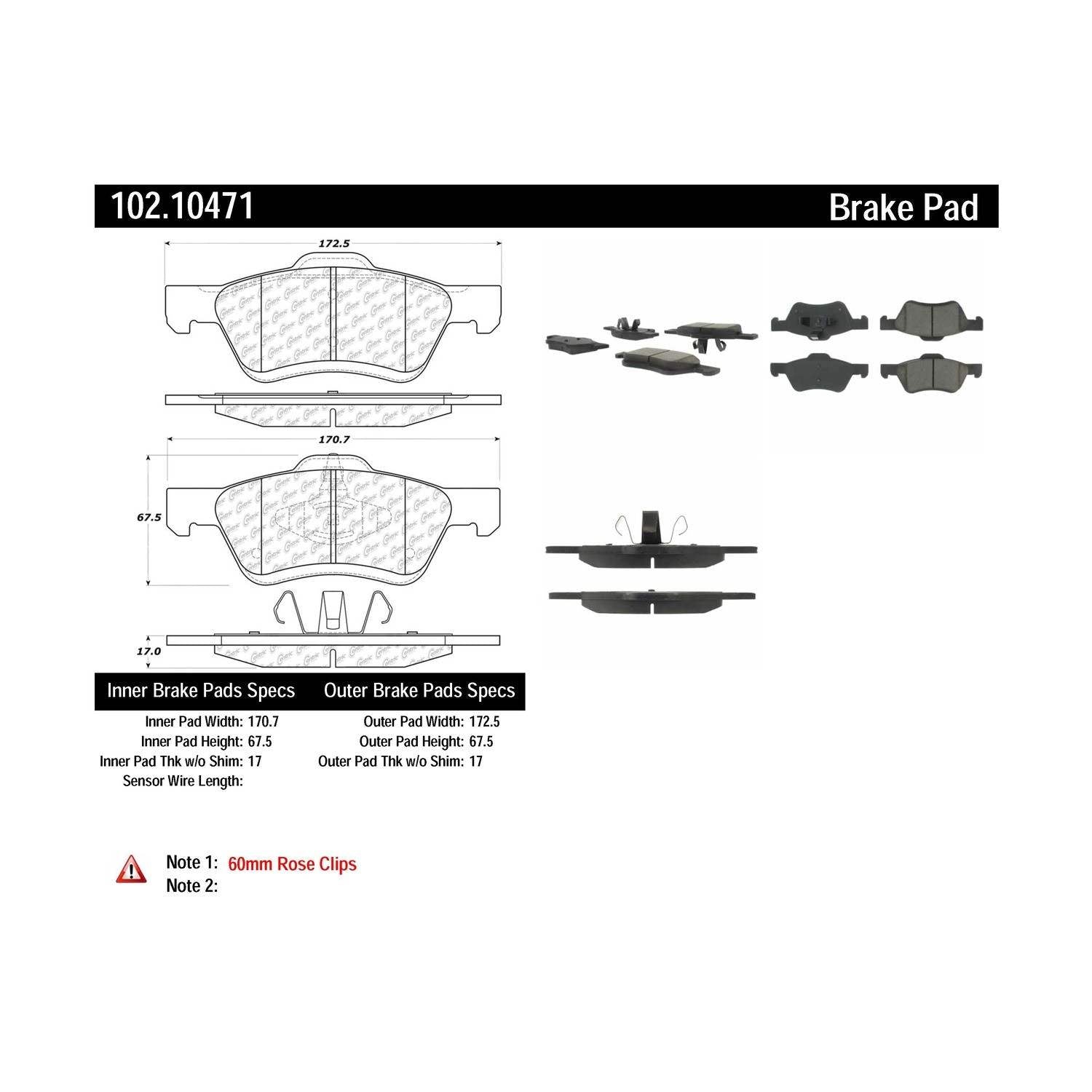 c-tek semi-metallic brake pads with shims  frsport 102.10471