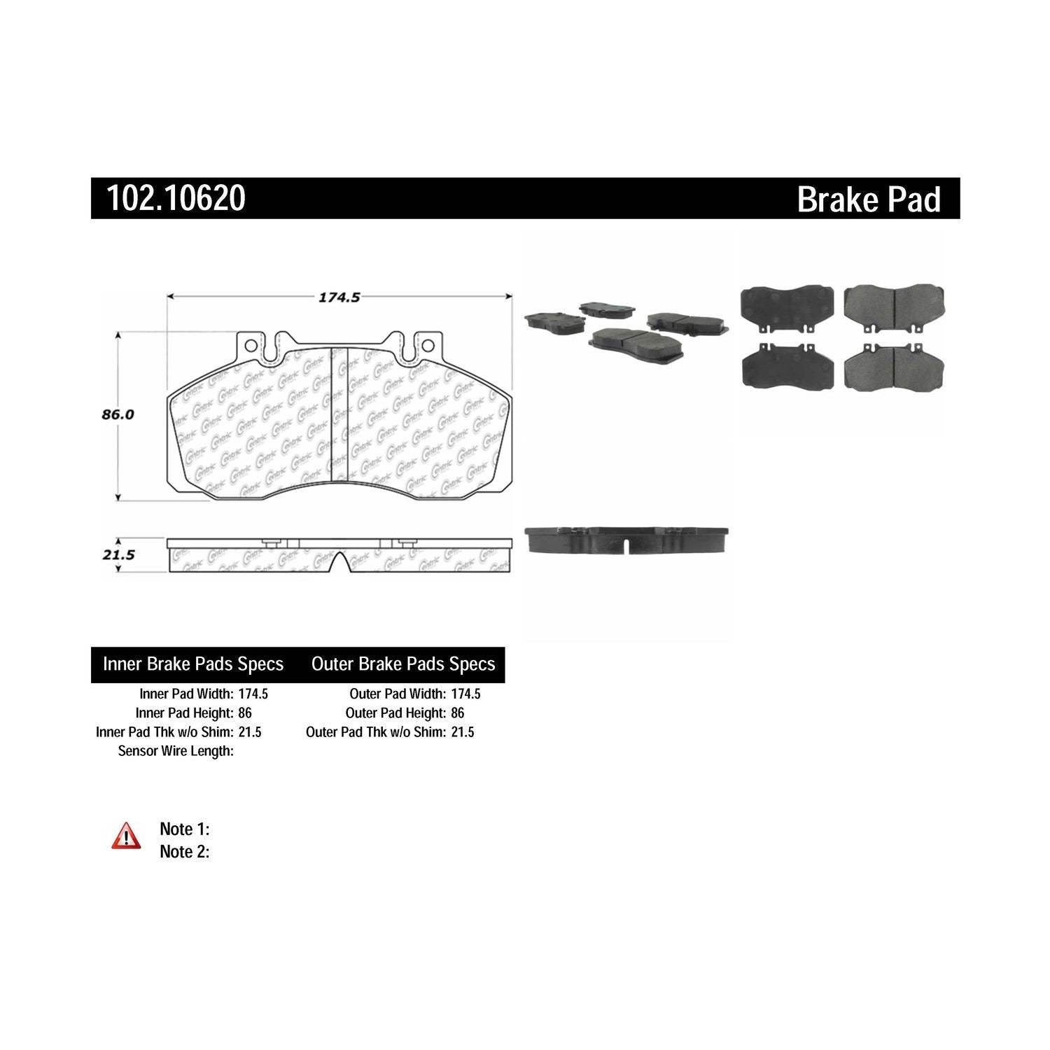 c-tek semi-metallic brake pads with shims  frsport 102.10620