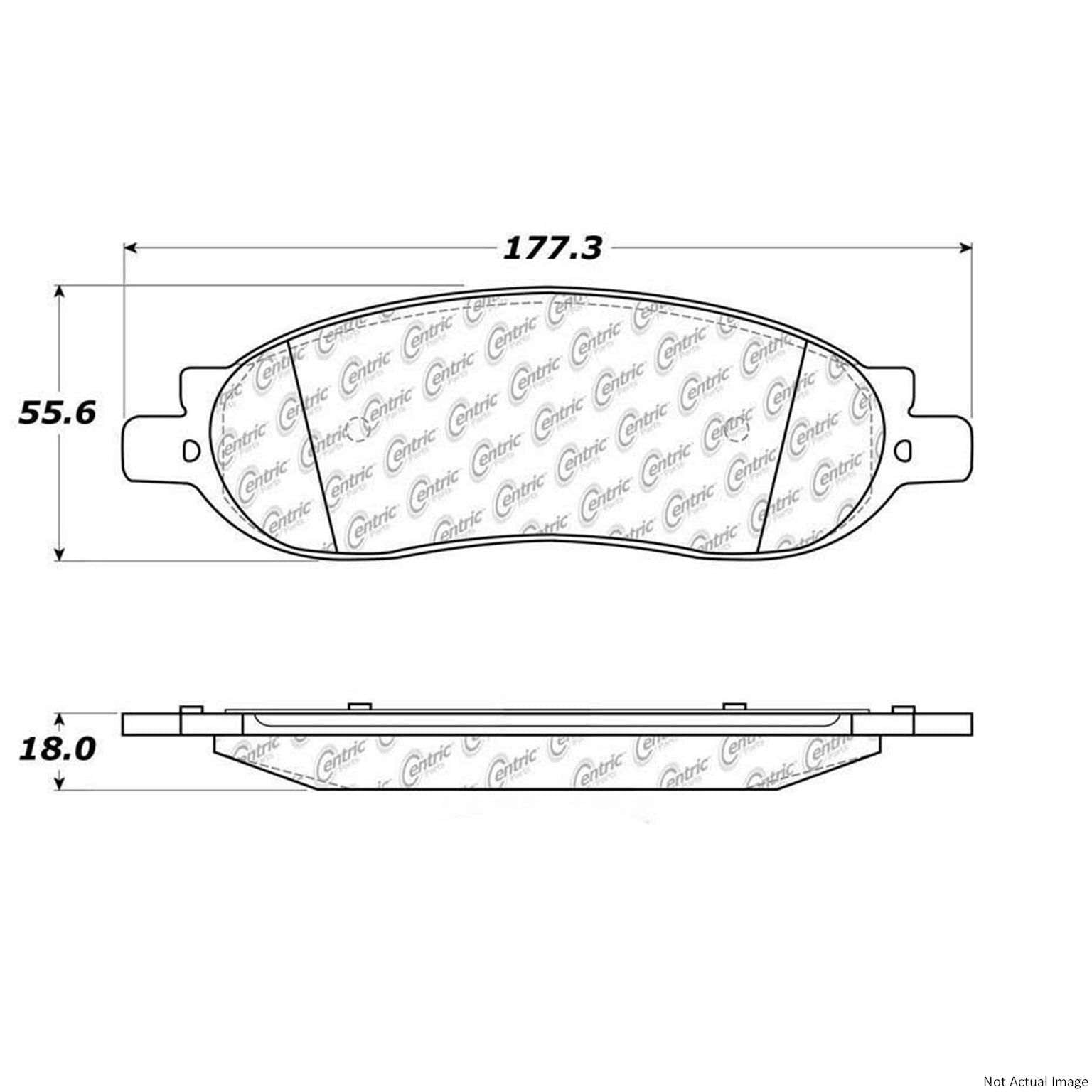 C-Tek Semi-Metallic Brake Pads with Shims  top view frsport 102.10680