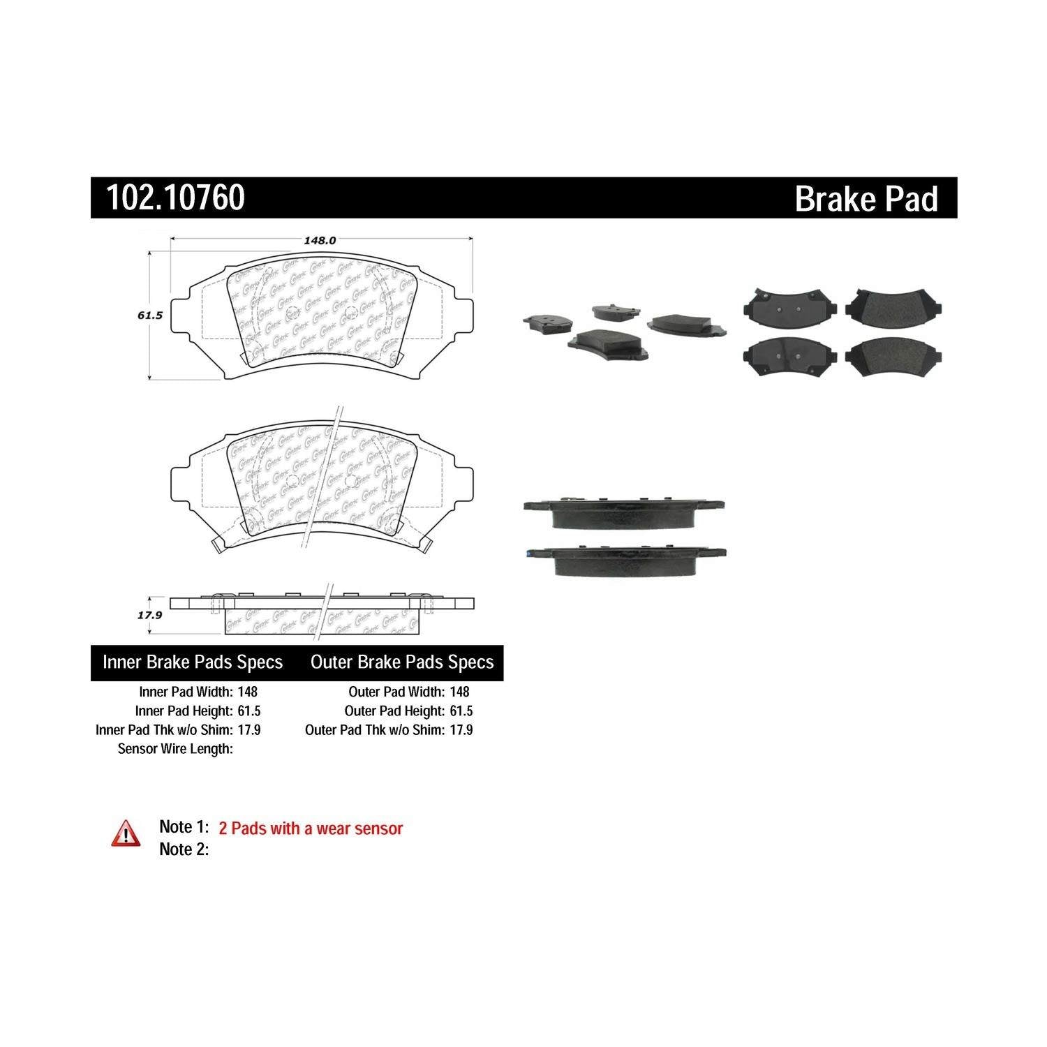 c-tek semi-metallic brake pads with shims  frsport 102.10760