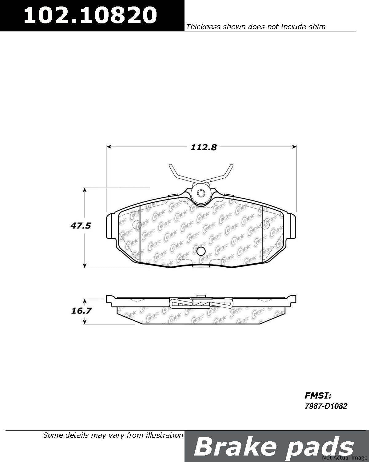 Stoptech Centric C-TEK Semi-Metallic Brake Pads w/Shims - Rear 102.10820