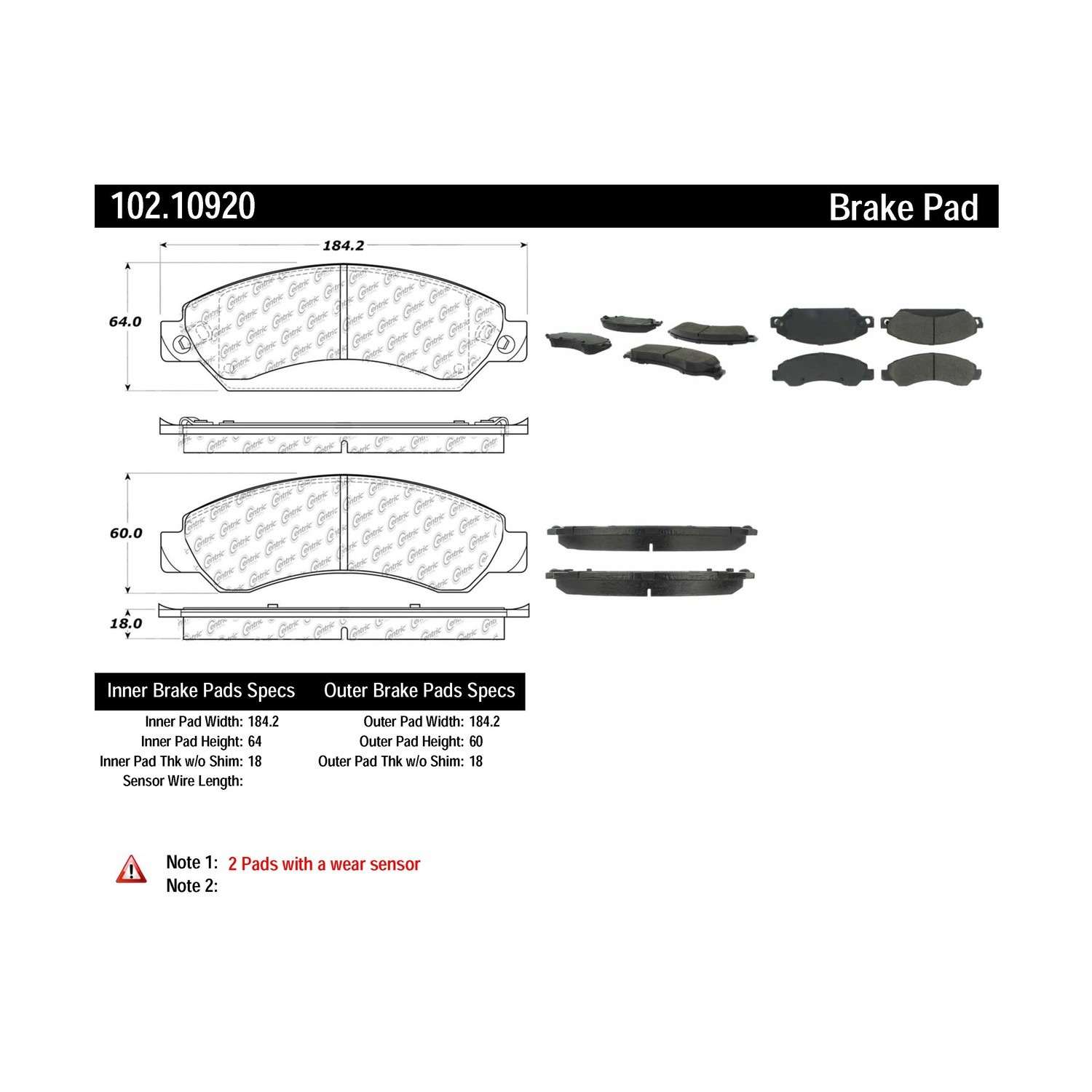 c-tek semi-metallic brake pads with shims  frsport 102.10920