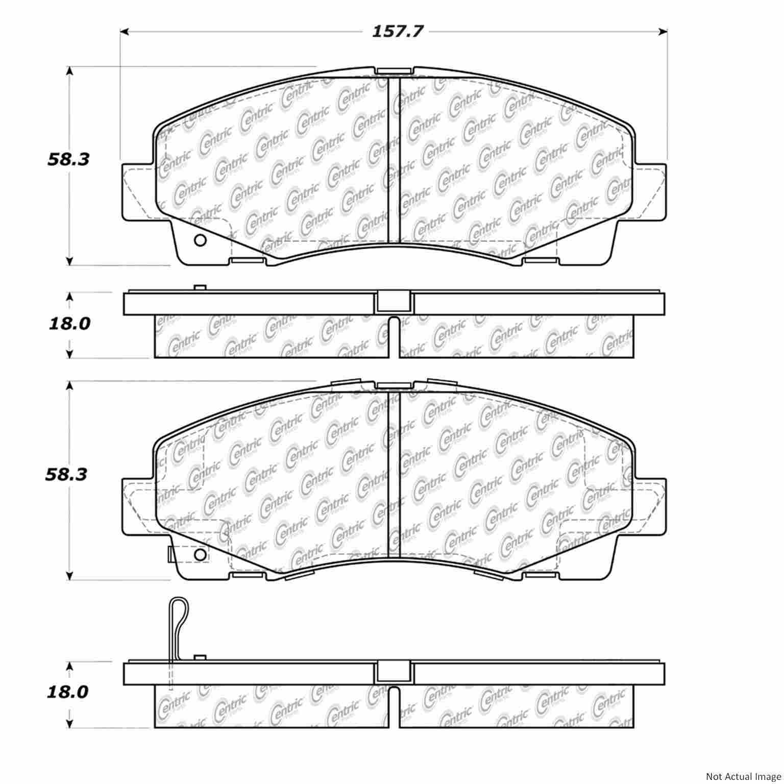 C-Tek Semi-Metallic Brake Pads with Shims  top view frsport 102.11020