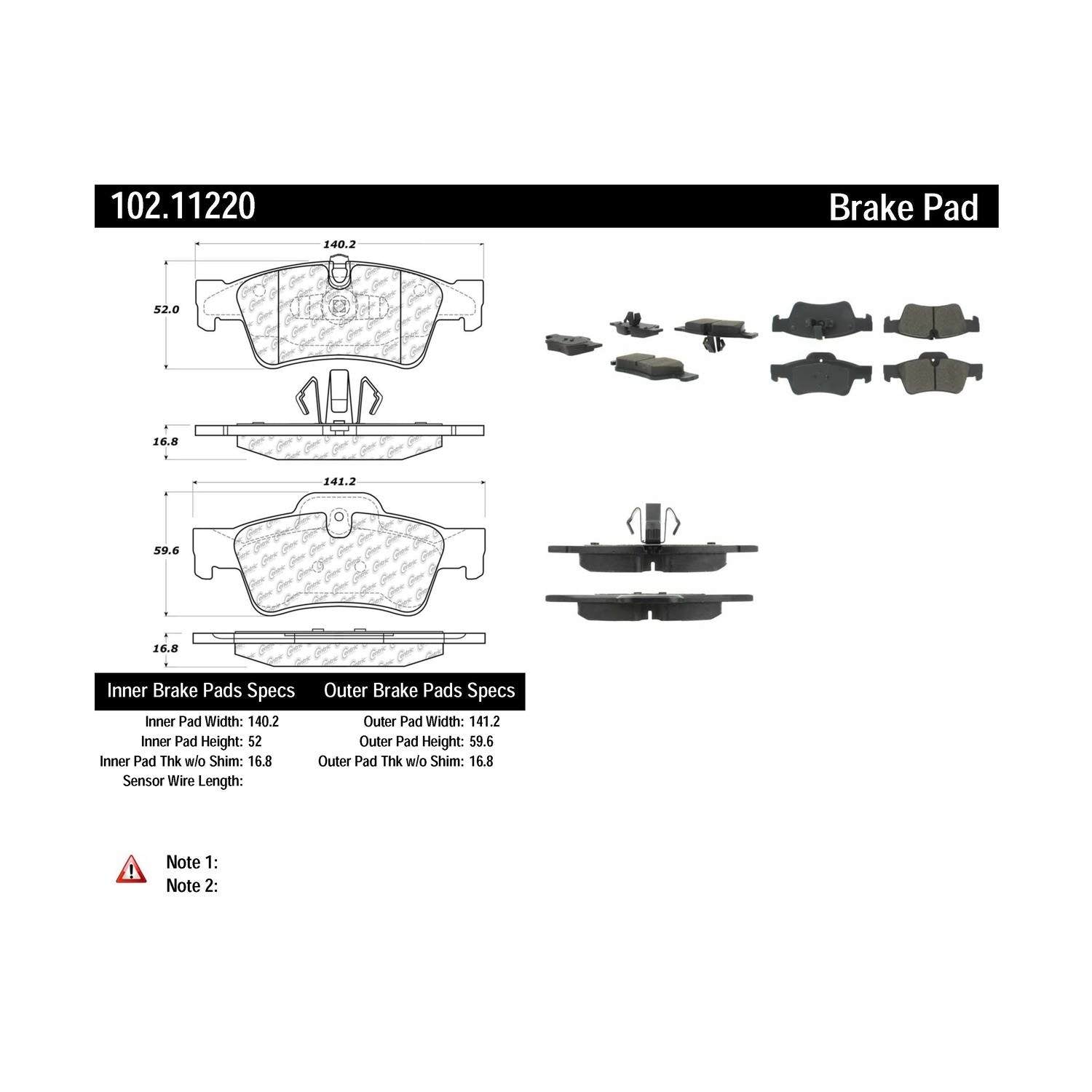 c-tek semi-metallic brake pads with shims  frsport 102.11220