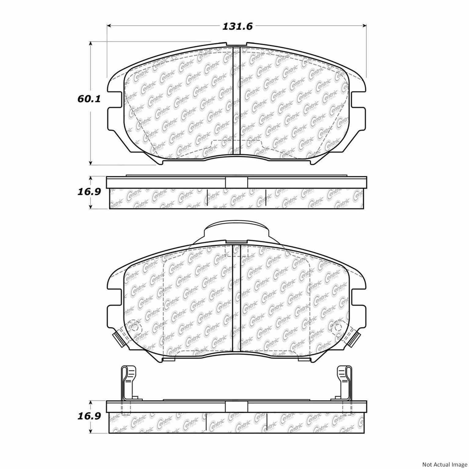 Stoptech Centric C-TEK 14-19 Chevy Impala Semi-Metallic Front Brake Pads w/Shims 102.11250