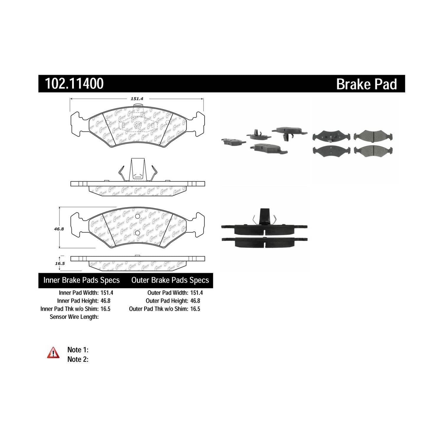 c-tek semi-metallic brake pads with shims  frsport 102.11400