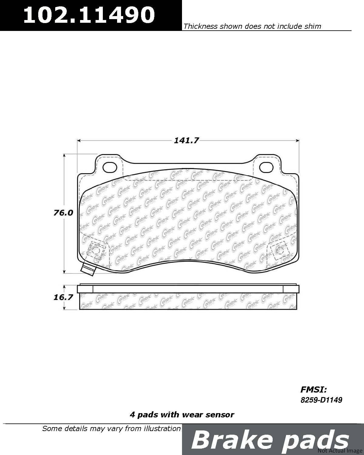 Stoptech C-Tek Metallic Brake Pads for Chrysler 102.11490