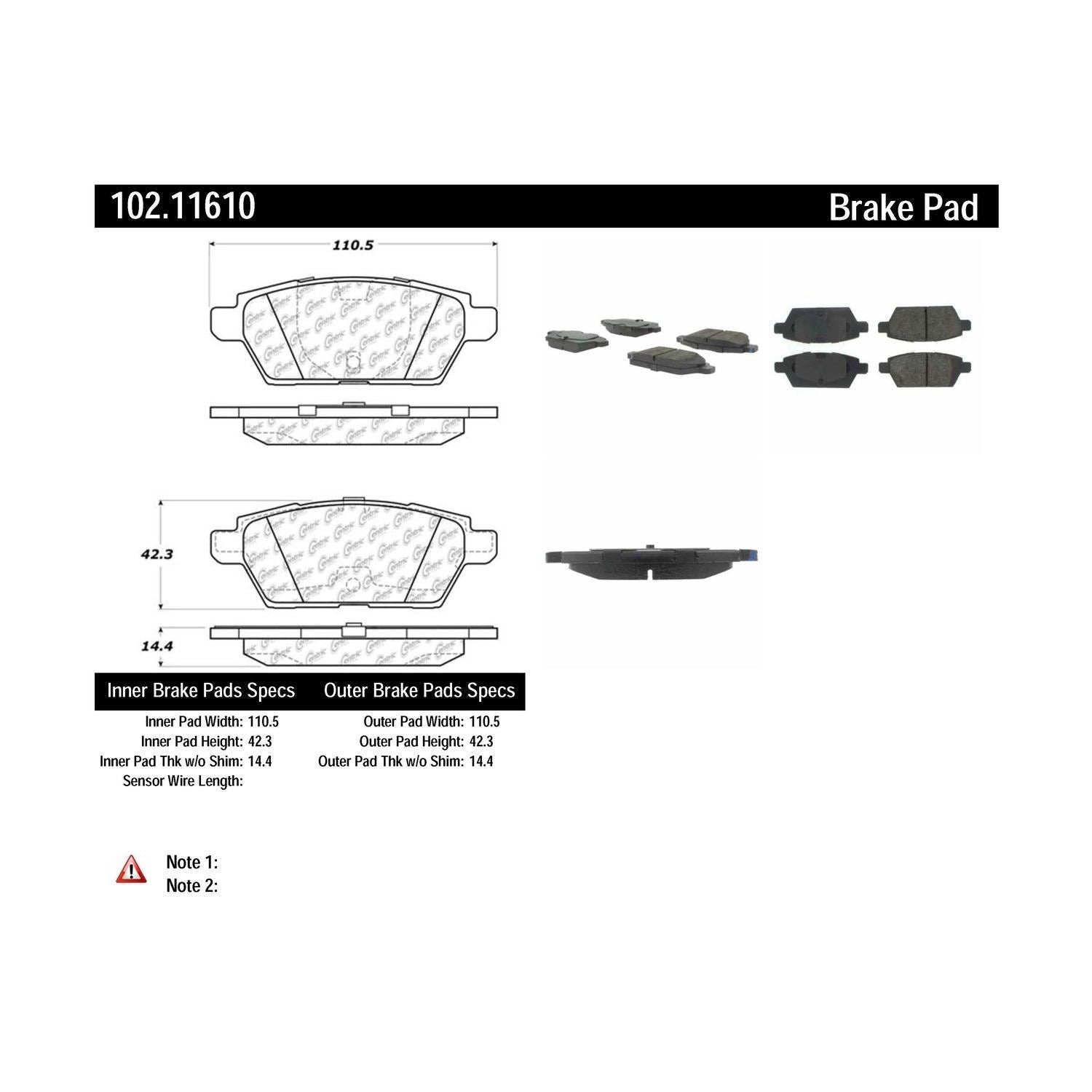 c-tek semi-metallic brake pads with shims  frsport 102.11610