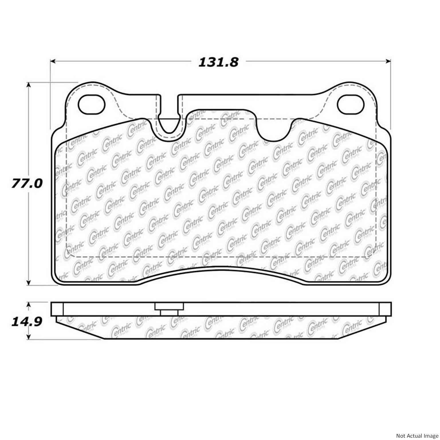 C-Tek Semi-Metallic Brake Pads with Shims  top view frsport 102.11650