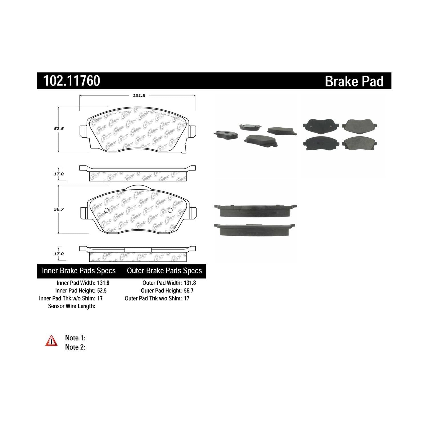 c-tek semi-metallic brake pads with shims  frsport 102.11760