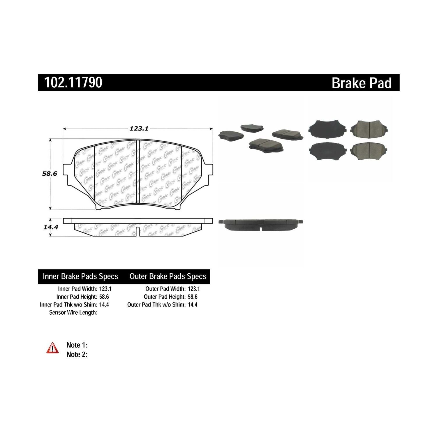 c-tek semi-metallic brake pads with shims  frsport 102.11790