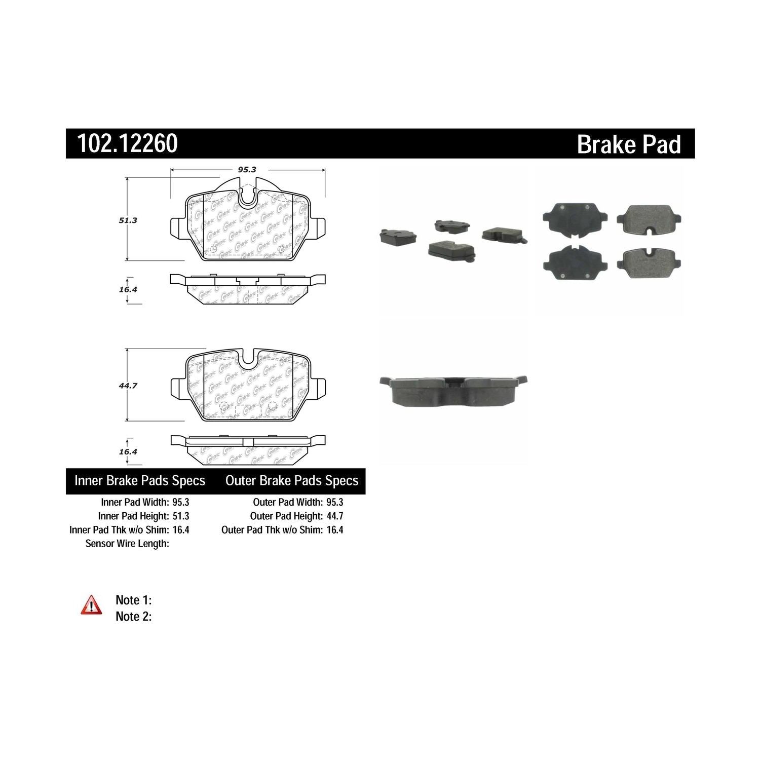 c-tek semi-metallic brake pads with shims  frsport 102.12260