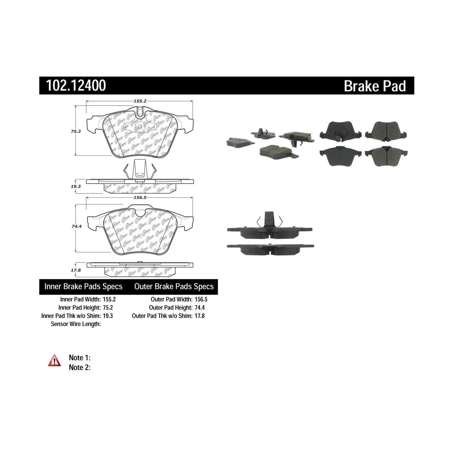 c-tek semi-metallic brake pads with shims  frsport 102.12400