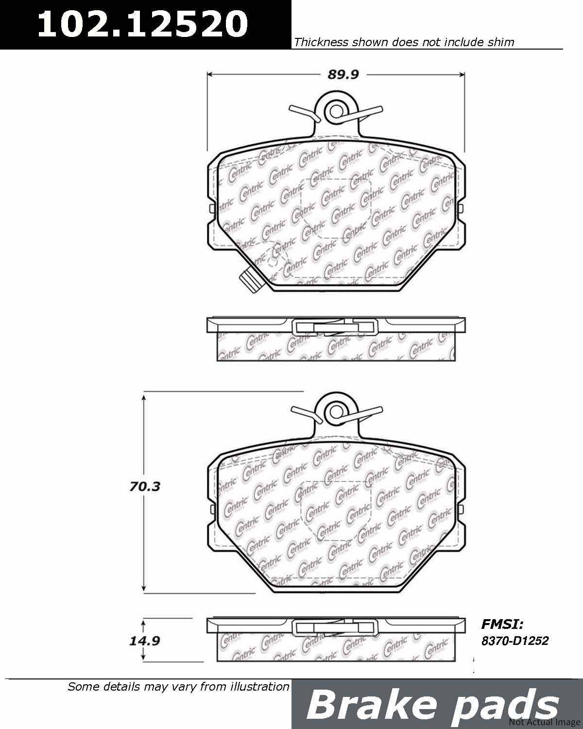 Stoptech Centric C-TEK Semi-Metallic Brake Pads w/Shims - Front 102.12520