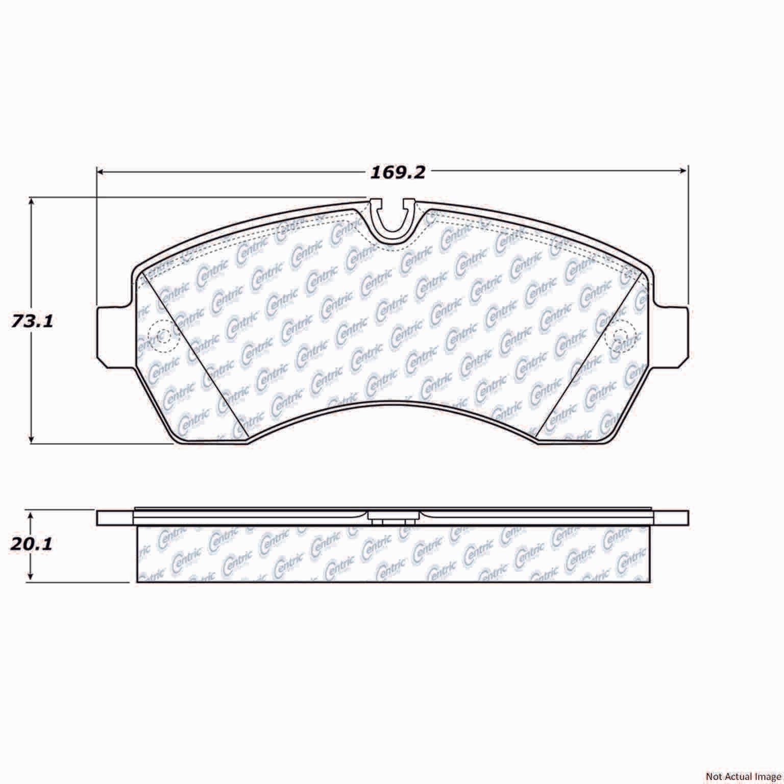 C-Tek Semi-Metallic Brake Pads with Shims  top view frsport 102.12680