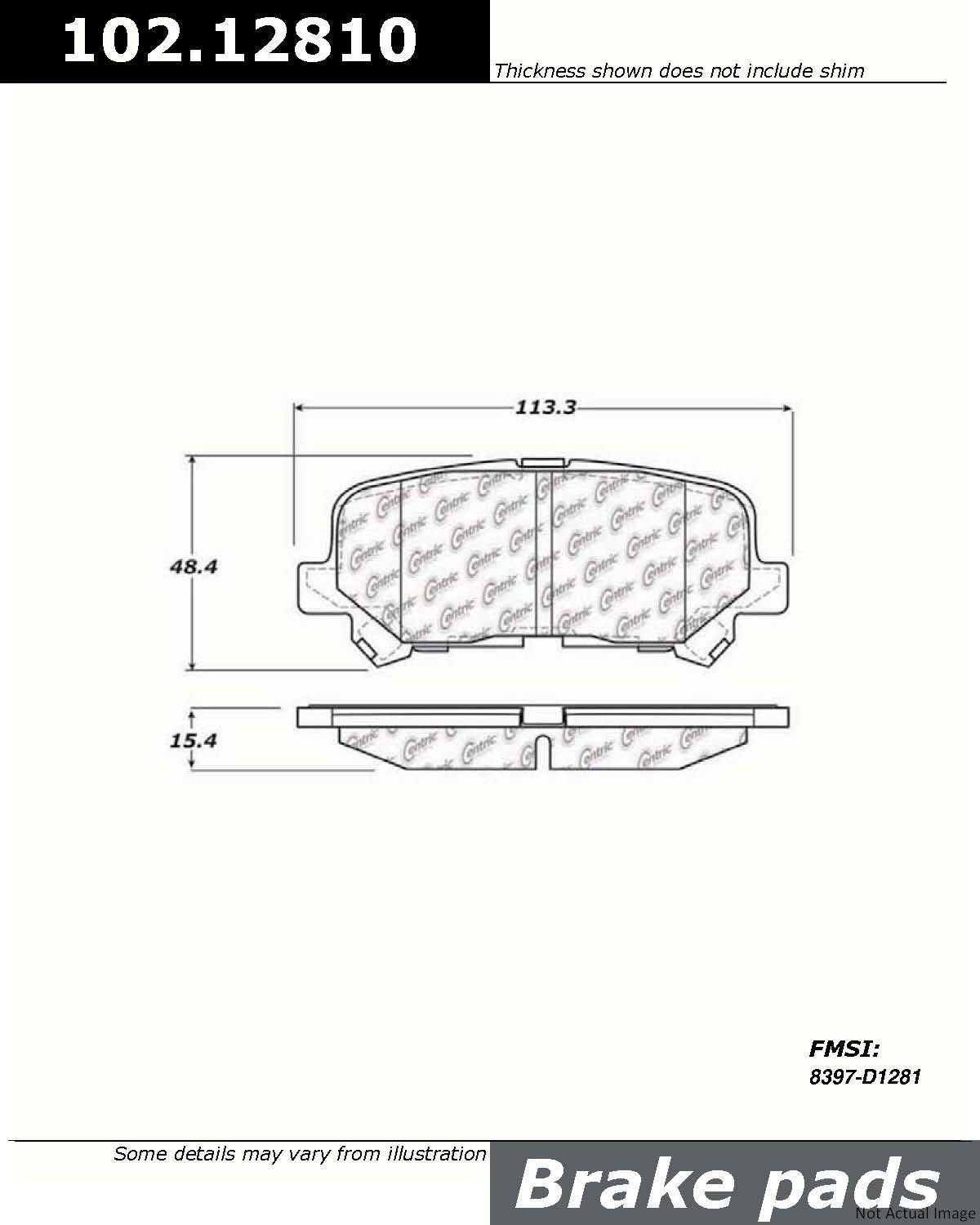 Stoptech Centric C-TEK Semi-Metallic Brake Pads w/Shims - Rear 102.12810