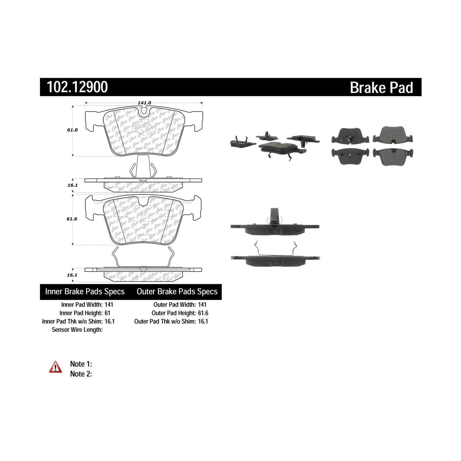 c-tek semi-metallic brake pads with shims  frsport 102.12900