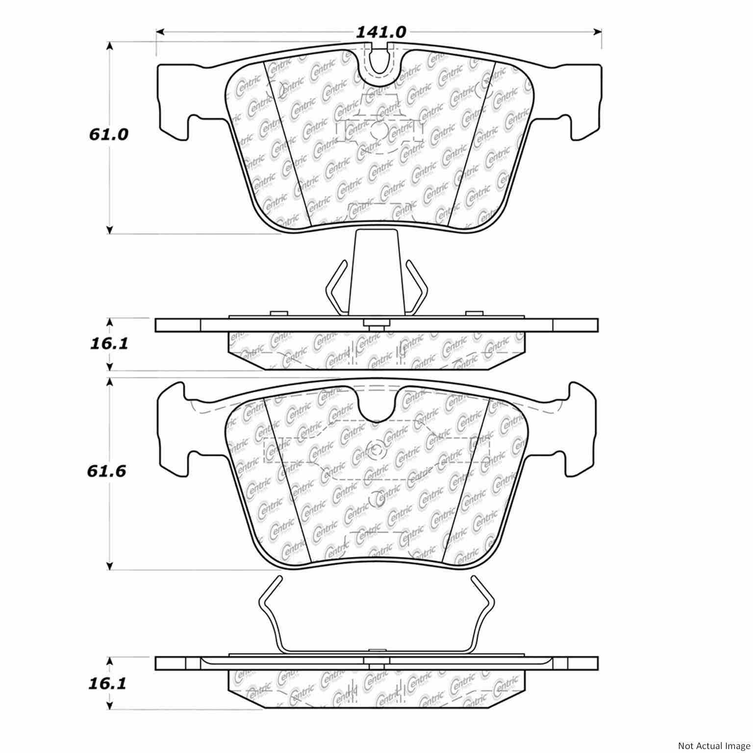 Stoptech Centric C-TEK Semi-Metallic Brake Pads w/Shims - Rear 102.12900