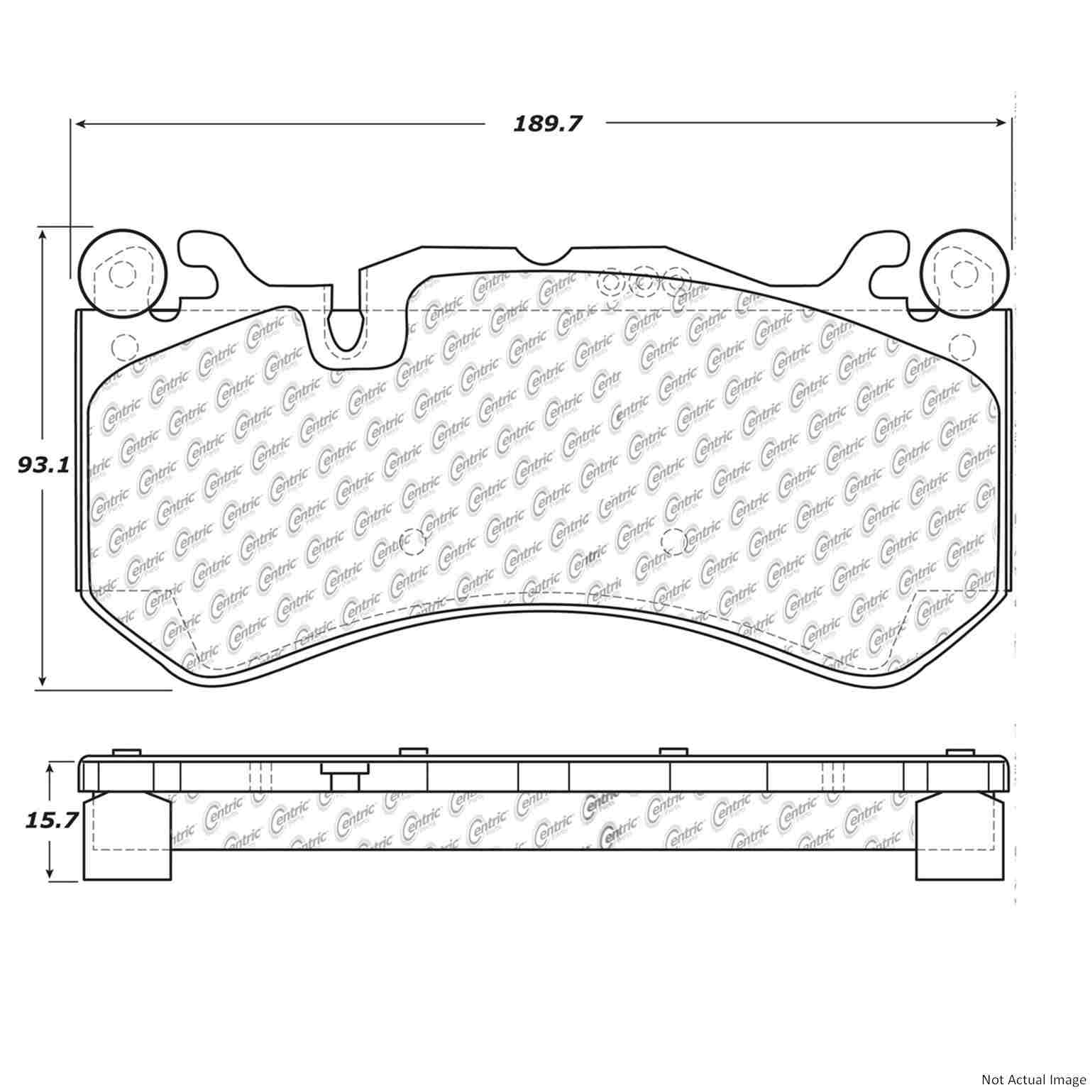 C-Tek Semi-Metallic Brake Pads with Shims  top view frsport 102.12910