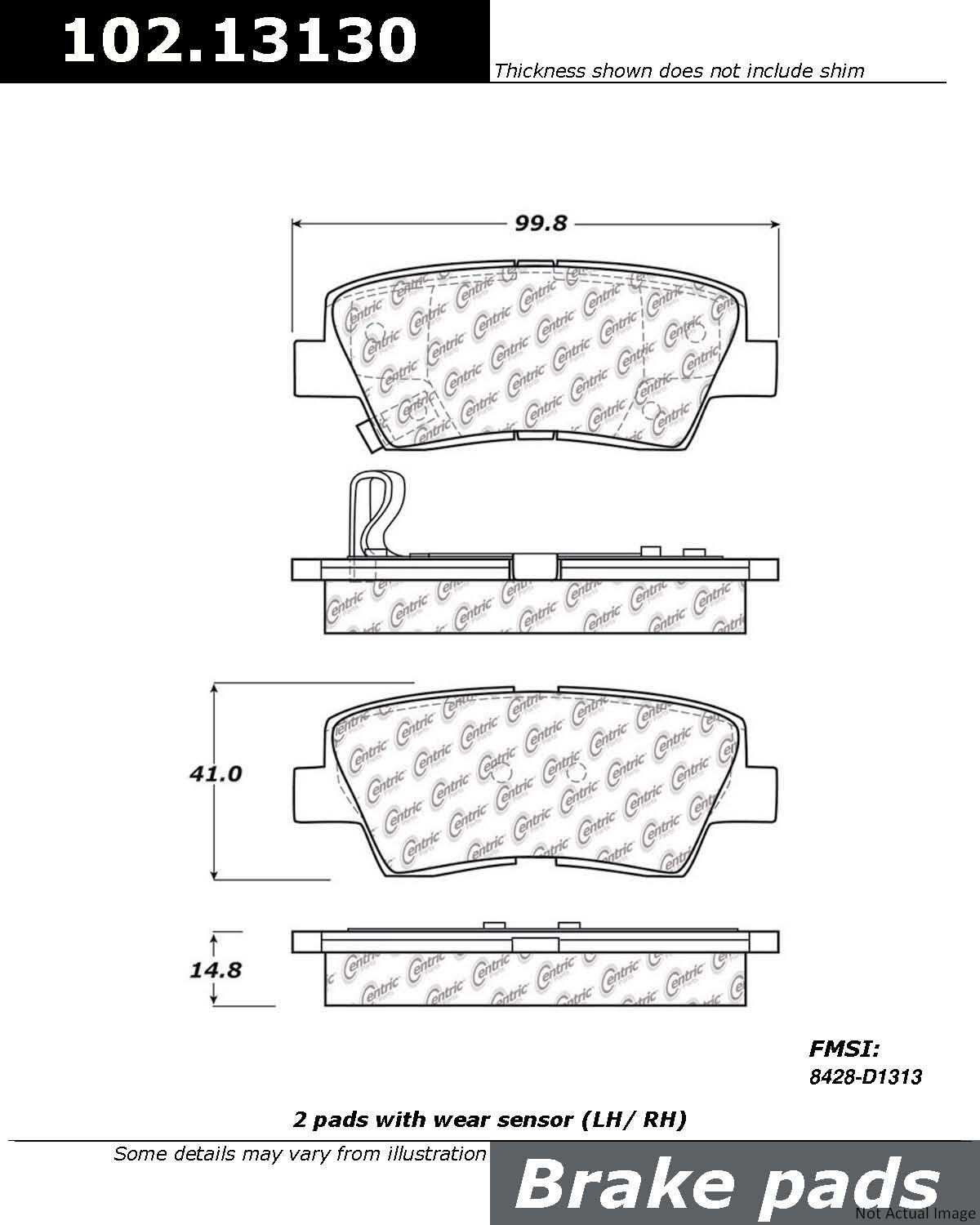 Stoptech Centric C-TEK Semi-Metallic Brake Pads w/Shims - Rear 102.13130