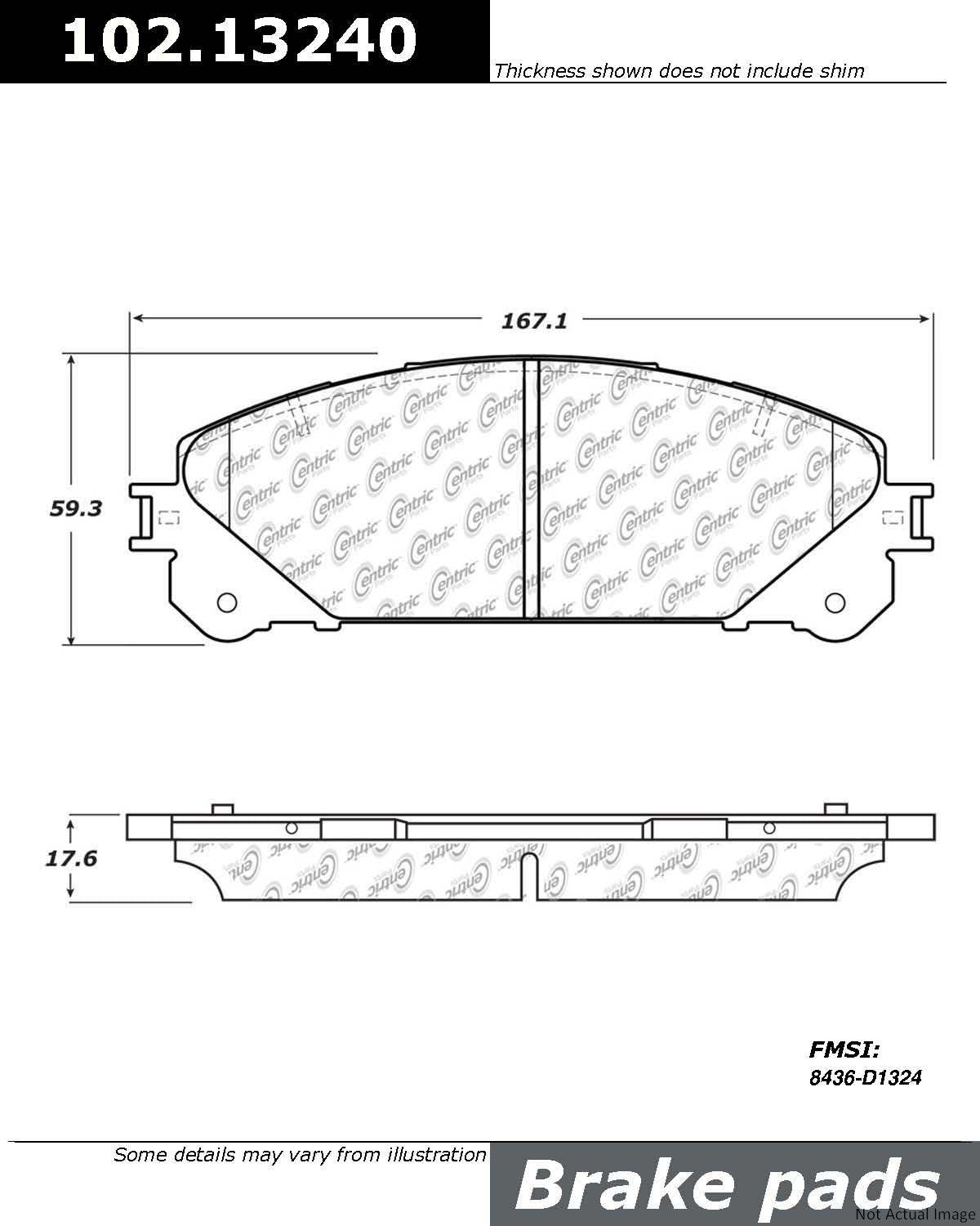 Stoptech Centric C-TEK 08-19 Toyota Highlander Semi-Metallic Front Brake Pads w/Shims 102.13240