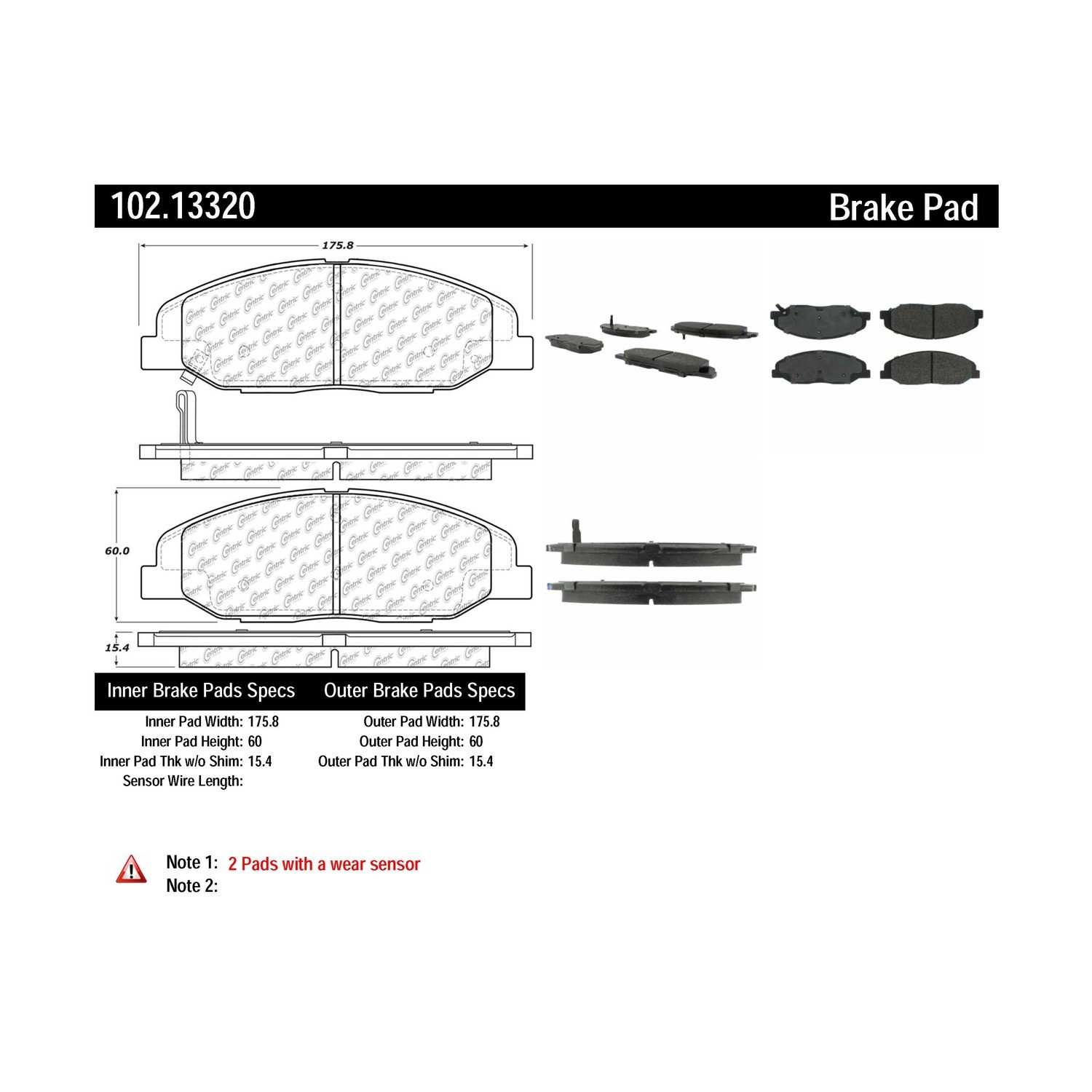 c-tek semi-metallic brake pads with shims  frsport 102.13320