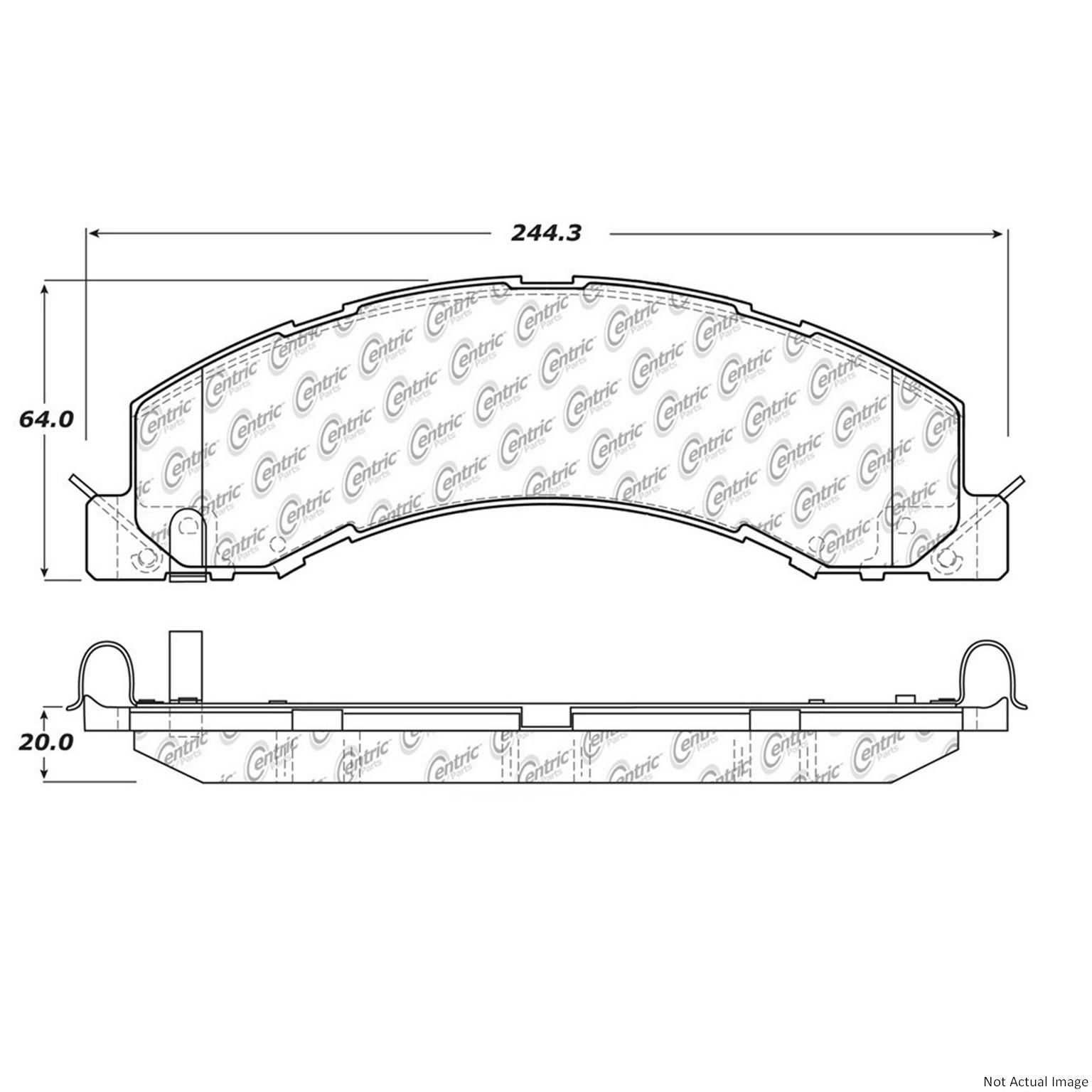 C-Tek Semi-Metallic Brake Pads with Shims  top view frsport 102.13350