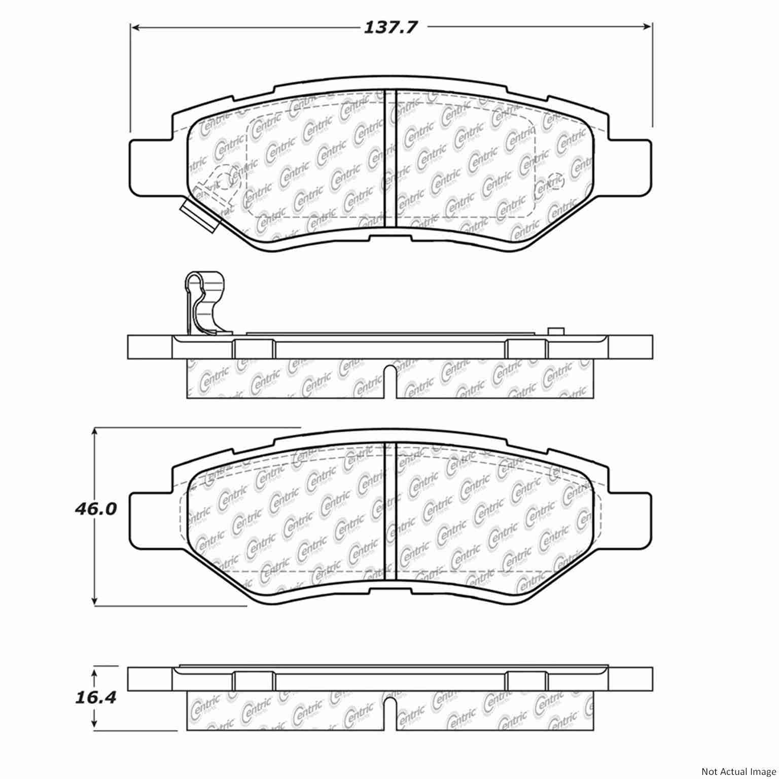 C-Tek Semi-Metallic Brake Pads with Shims  top view frsport 102.13370