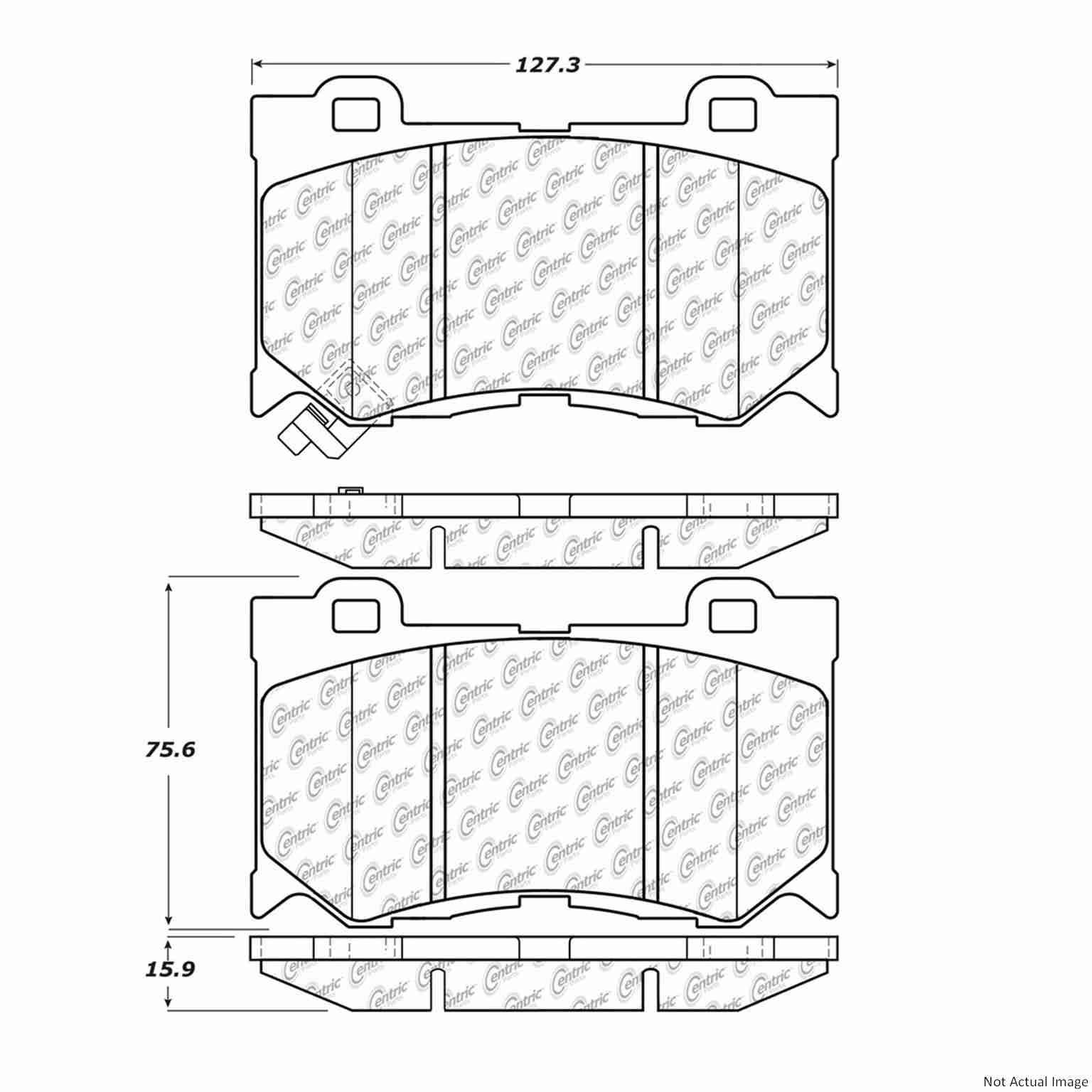 C-Tek Semi-Metallic Brake Pads with Shims  top view frsport 102.13460