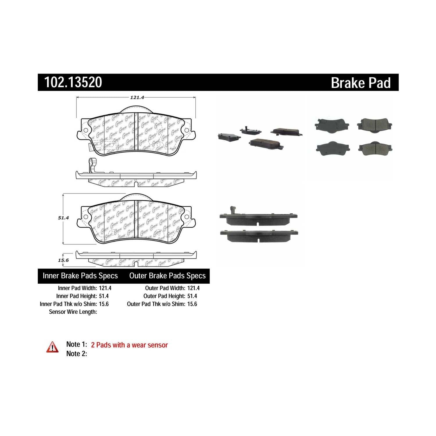 c-tek semi-metallic brake pads with shims  frsport 102.13520