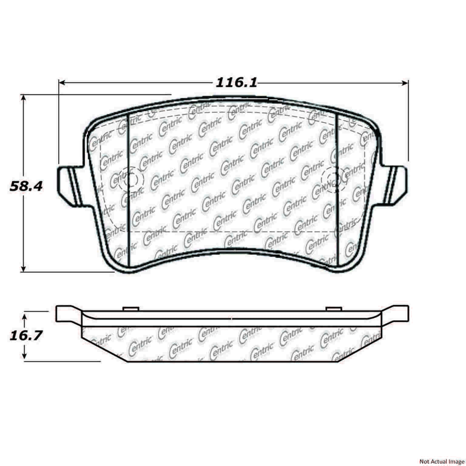 C-Tek Semi-Metallic Brake Pads with Shims  top view frsport 102.13860