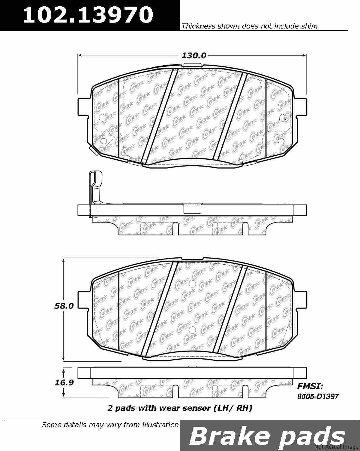 Stoptech Centric C-TEK Semi-Metallic Brake Pads w/Shims - Front 102.13970