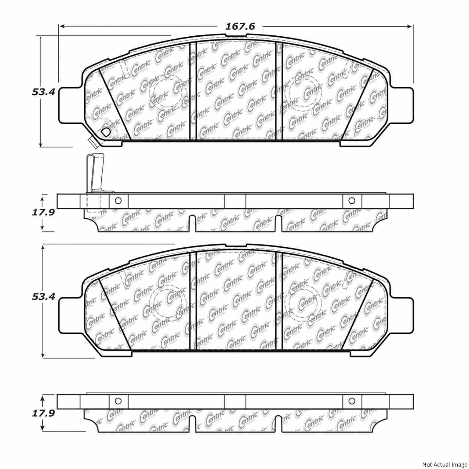 C-Tek Semi-Metallic Brake Pads with Shims  top view frsport 102.14010