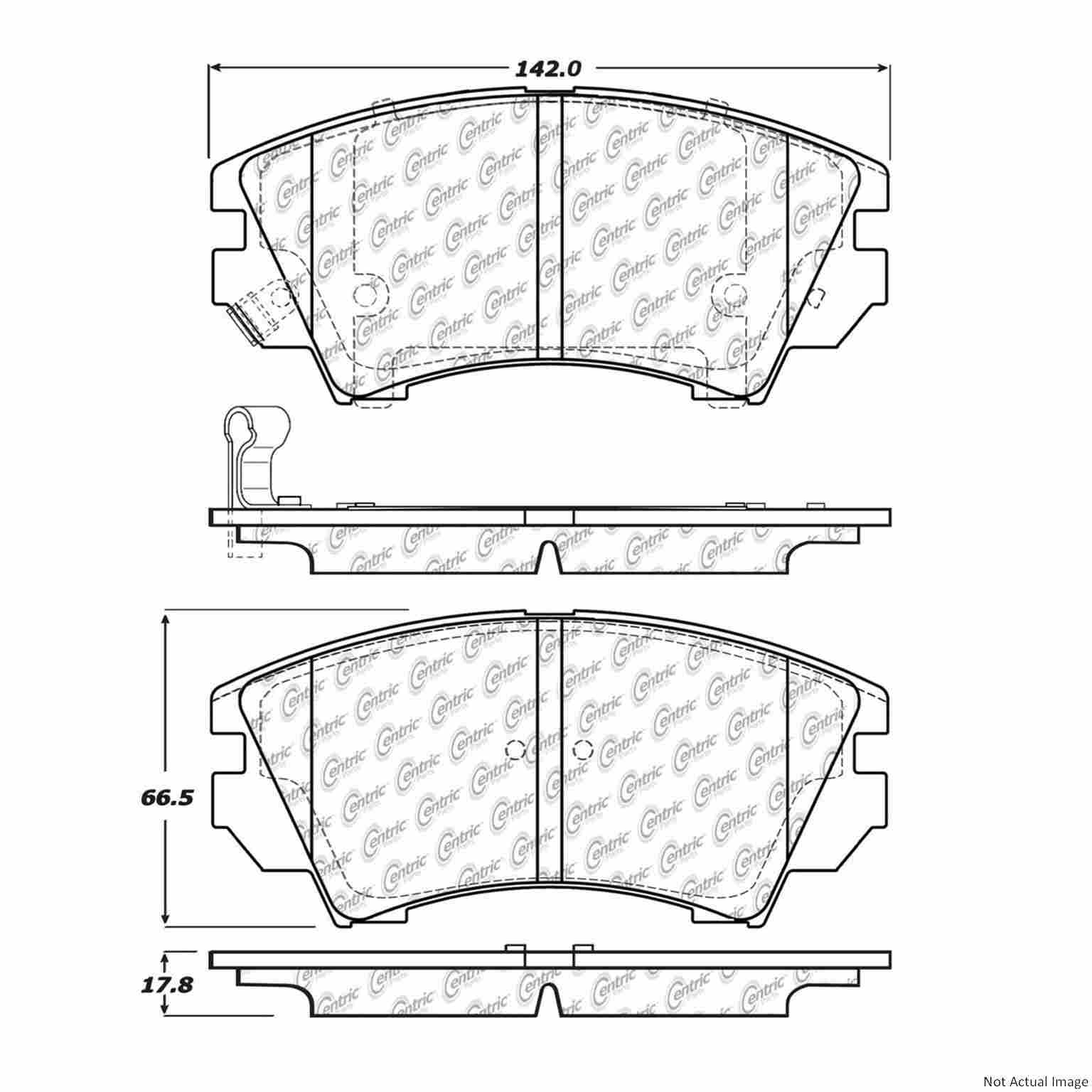 C-Tek Semi-Metallic Brake Pads with Shims  top view frsport 102.14040