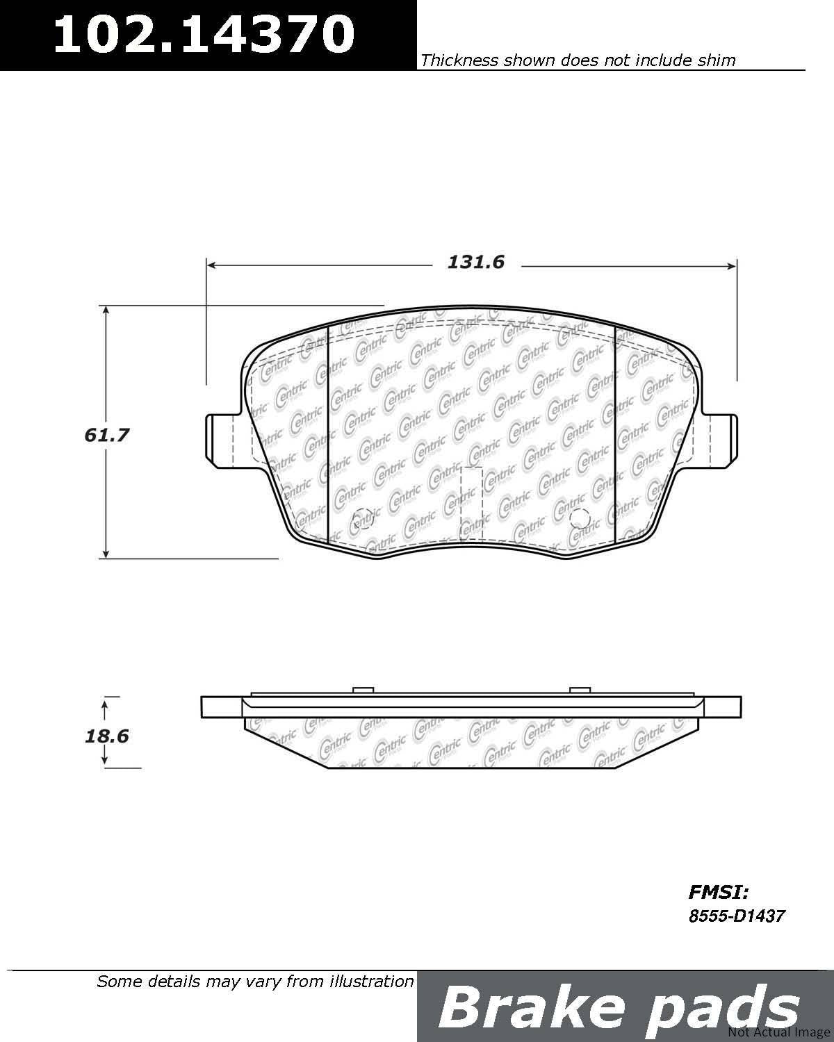 Stoptech Centric 01-09 Seat Cordoba / 03-07 Volkswagen Polo C-TEK Semi-Metallic Brake Pads w/ Shims - Front 102.14370